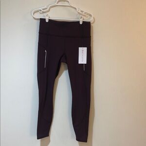 Athleta Dark Purple Leggings with Side Pockets